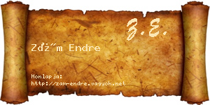 Zám Endre névjegykártya